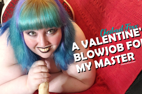 Your submissive thanks you for Valentine's Day presents with a delicious blowjob.