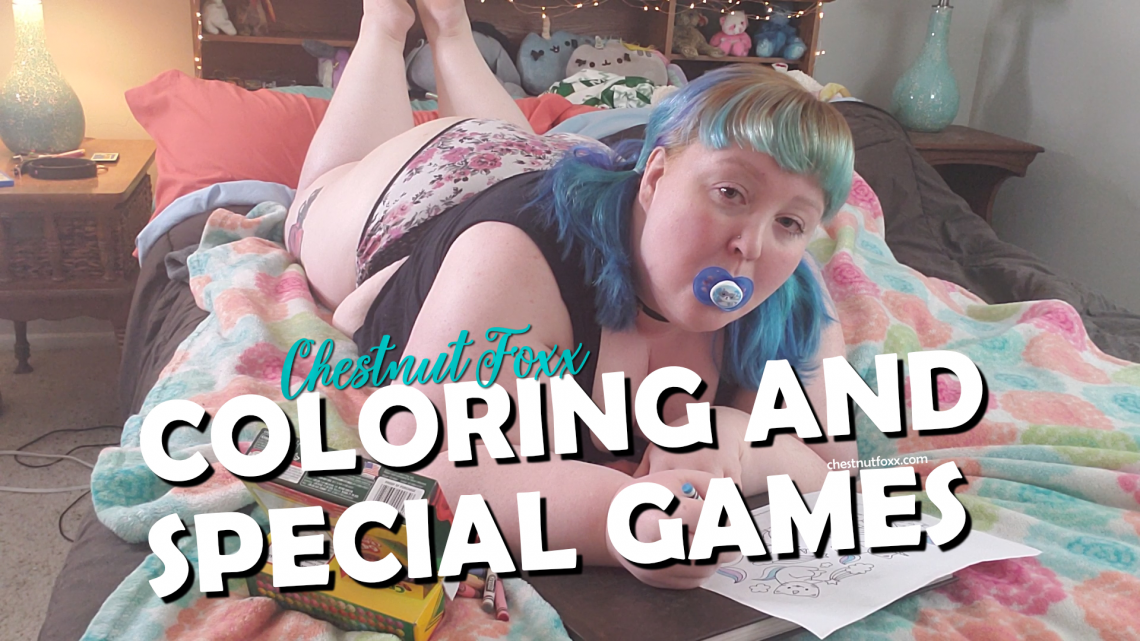 ddlg bbw babygirl submissive chestnut foxx colors and gets fucked by daddy dom