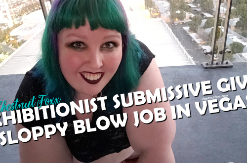 exhibitionist bbw submissive chestnut foxx gives sloppy blow job in vegas