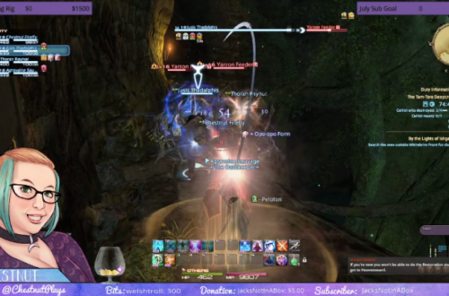 Screenshot of Chestnut Foxx Twitch page playing Final Fantasy XIV